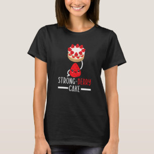 Sterke Bes Cake Gewichtheffer Aardbei Plukken T-shirt