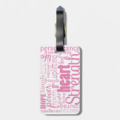 Sterke beschrijvingen kankeroverlevende bagagelabel (Achterkant verticaal)