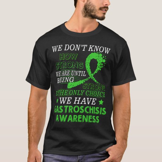 Sterke bewustwording van Gastroschisis Groen bewus T-shirt (Voorkant)
