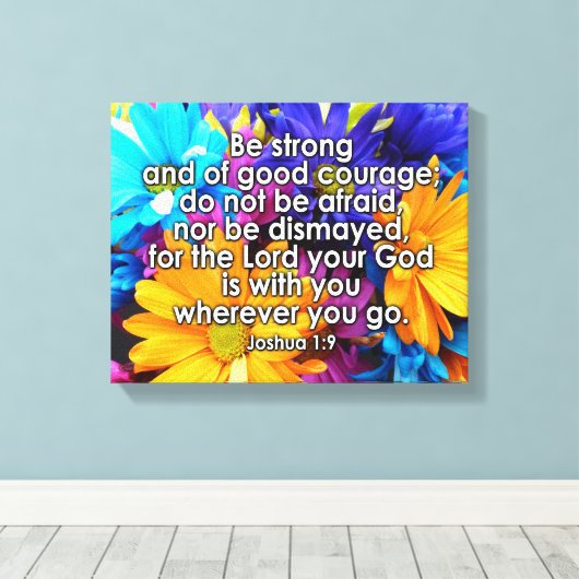 Sterke bijbelscripts zijn canvas afdruk (Insitu (Houten vloer))