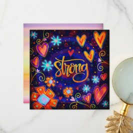 Sterke Bloemige Harten Kleurrijke Inspirerende Bedankkaart