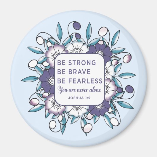 Sterke Brave Fearless - Bijbelverse magnet (Voorkant)