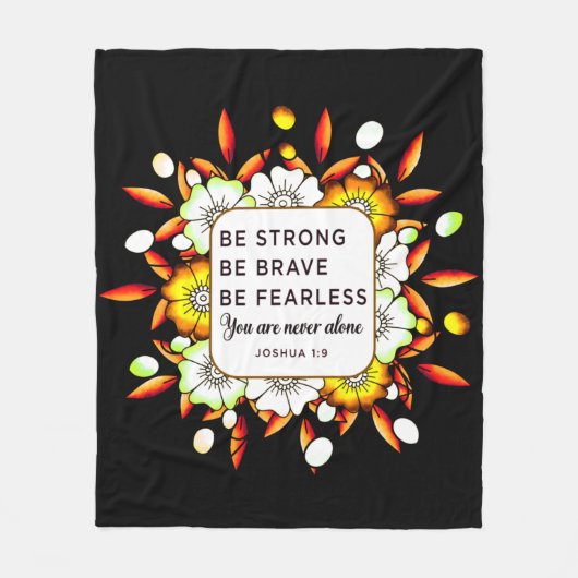 Sterke Brave Fearless - Bijbelversies Fleece Deken (Voorkant)