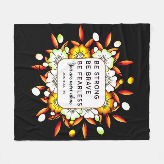 Sterke Brave Fearless - Bijbelversies Fleece Deken (Voorkant (Horizontaal))