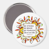 Sterke Brave Fearless - Bijbelversies Magneet (Voorkant / Achterkant)