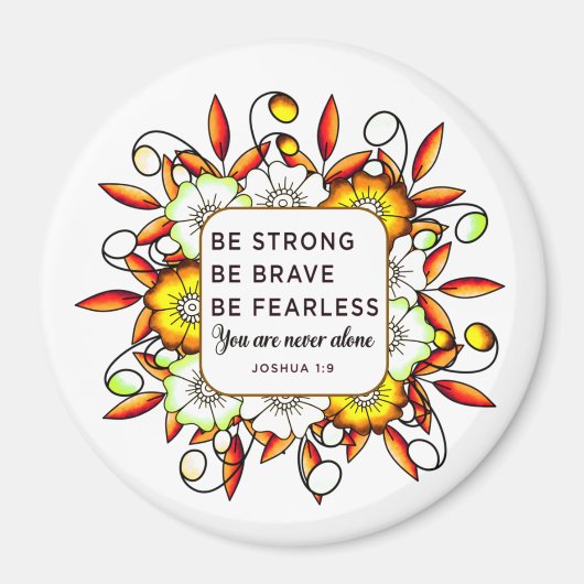 Sterke Brave Fearless - Bijbelversies Magneet (Voorkant)