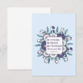 Sterke Brave Fearless - Bijbelversies Notitiekaartje (Voorkant / Achterkant)