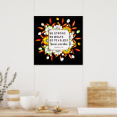Sterke Brave Fearless - Bijbelversies Poster (Keuken)