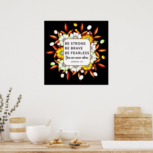 Sterke Brave Fearless - Bijbelversies Poster (Keuken)