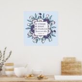 Sterke Brave Fearless - Bijbelversies Poster (Keuken)
