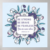 Sterke Brave Fearless - Bijbelversies Poster (Voorkant)