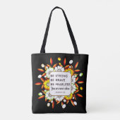 Sterke Brave Fearless - Bijbelversies Tote Bag (Achterkant)