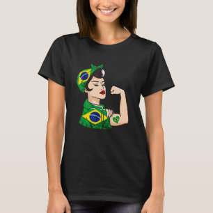 Sterke Braziliaanse vrouw Braziliaanse rots Braz T-shirt