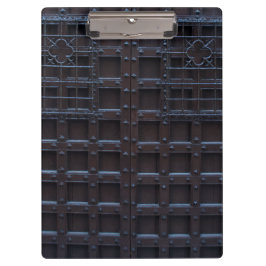 Sterke bruine ijzeren deur klembord