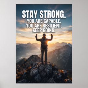 Sterke Capabele Veerkrachtige Berg Poster