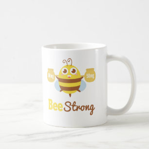 Sterke Cartoon bij Amusante en Cute Bee Koffiemok