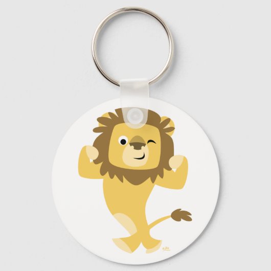 Sterke Cartoon Lion sleutelhanger (Voorkant)