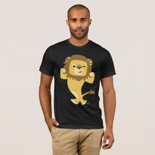 Sterke Cartoon Lion T-shirt (Voorkant volledig)
