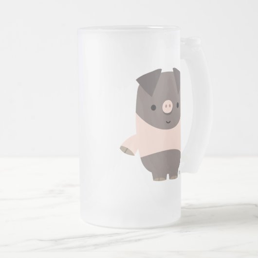 Sterke Cartoon Pig bevroren mok (Voorkant rechts)