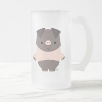 Sterke Cartoon Pig bevroren mok