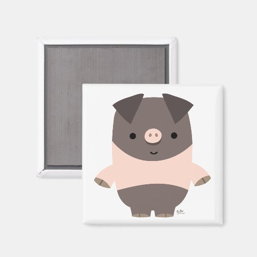 Sterke Cartoon Pig magnet (Voorkant / Achterkant)