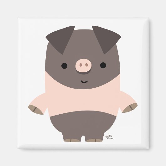 Sterke Cartoon Pig magnet (Voorkant)