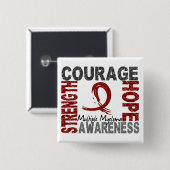 Sterke Courage Hope Multiple Myeloma Vierkante Button 5,1 Cm (Voorkant /achterkant)