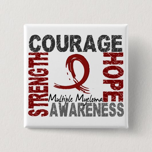 Sterke Courage Hope Multiple Myeloma Vierkante Button 5,1 Cm (Voorkant)