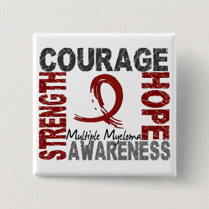 Sterke Courage Hope Multiple Myeloma Vierkante Button 5,1 Cm