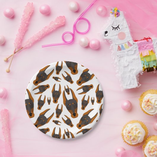 Sterke Dobie Dog Doberman Pinscher Custom Puppy Papieren Bordje (Feest)