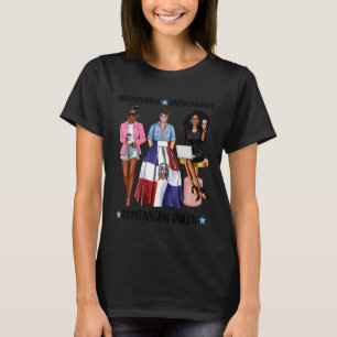 Sterke Dominicaanse koningin uit Dominica Zwarte L T-shirt