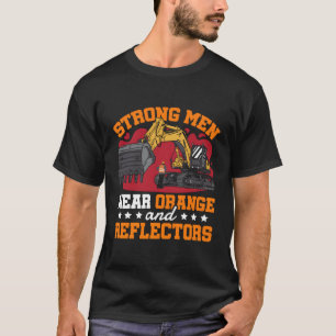 Sterke Draag Sinaasappel- en reflectorconstructie T-shirt