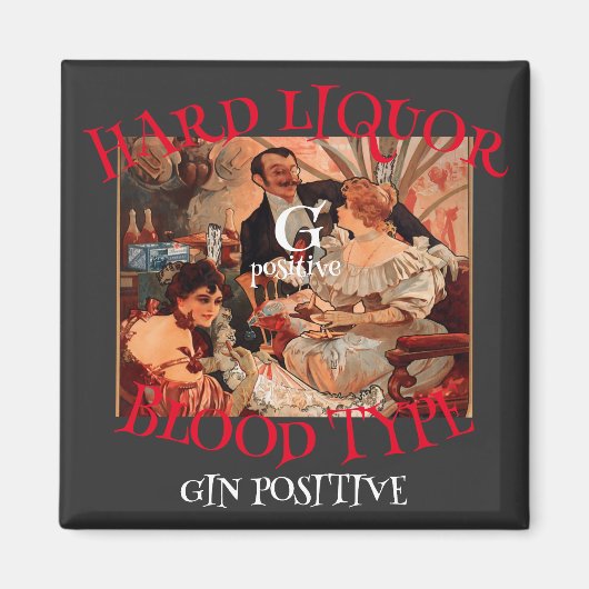 Sterke drank Bloedgroep G positief GIN Magneet (Voorkant)