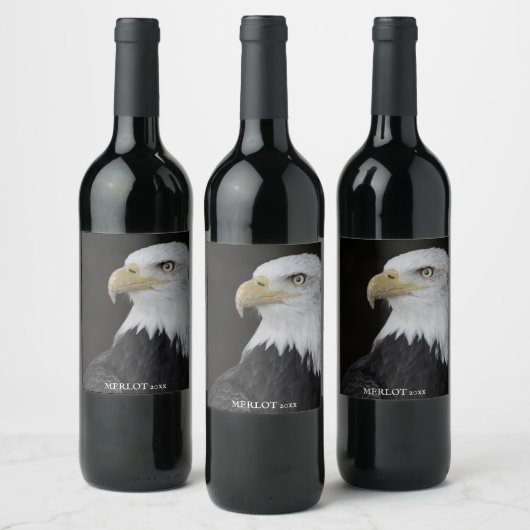 Sterke Elegant Bald Eagle Custom Wine Labels Wijn Etiket (Flessen)