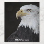 Sterke Elegant Bald Eagle Custom Wine Labels Wijn Etiket (Enkel label)