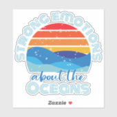 Sterke emoties over de oceanen Retro Sunset Sticker (Vel)