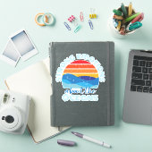 Sterke emoties over de oceanen Retro Sunset Sticker (iPad Cover)