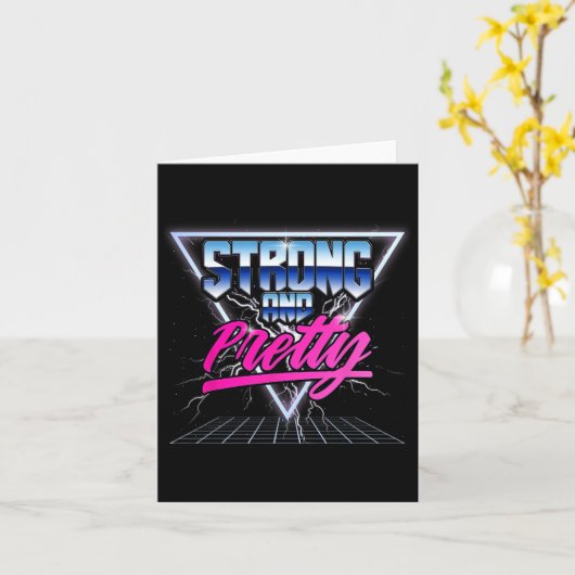 Sterke en 90s 80s Vaporwave Bodybuilding G Kaart (Gele Bloem)