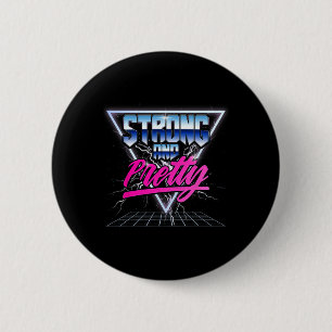 Sterke en  90s 80s Vaporwave Bodybuilding G Ronde Button 5,7 Cm