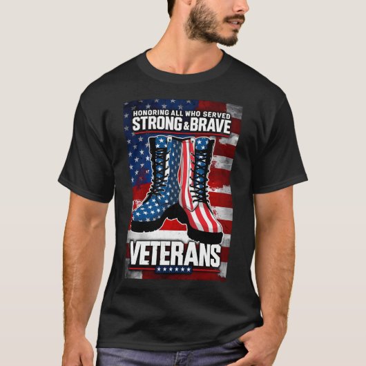Sterke en dappere veteranen t-shirt (Voorkant)