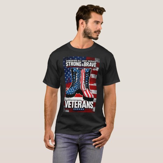 Sterke en dappere veteranen t-shirt (Voorkant volledig)