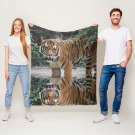 Sterke en gedurfde Tiger Custom Mirror type Afbeel Fleece Deken