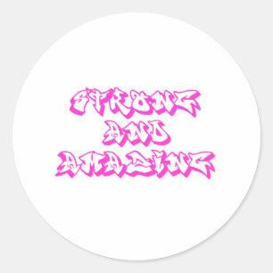 Sterke en geweldige Graffiti-afdruk Ronde Sticker
