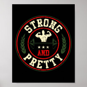 Sterke en gym Workout Bodybuilding Barbell Poster