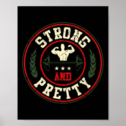 Sterke en gym Workout Bodybuilding Barbell Poster (Voorkant)