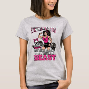 Sterke En Knappe Fitnessmotivatie Voor Vrouwen T-shirt