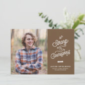 Sterke en moedige aankondiging van Afstuderen (Staand voorkant)