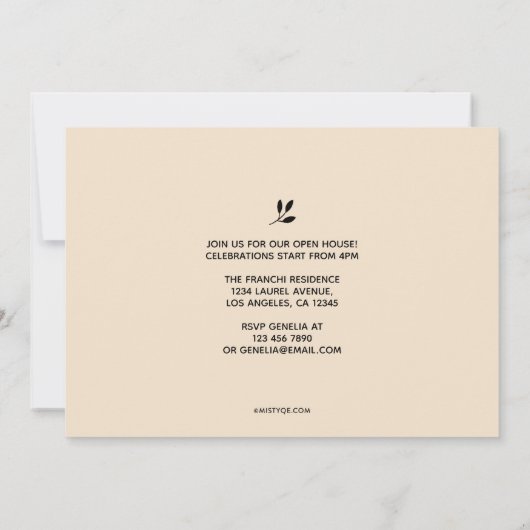 Sterke en moedige aankondiging van Afstuderen (Achterkant)