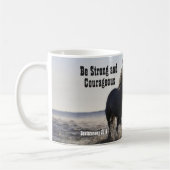 Sterke en moedige bijbel Verse Deut 31-paarden zij Koffiemok (Links)