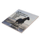 Sterke en moedige bijbel Verse Deut 31-paarden zij Tegeltje (Zijkant)